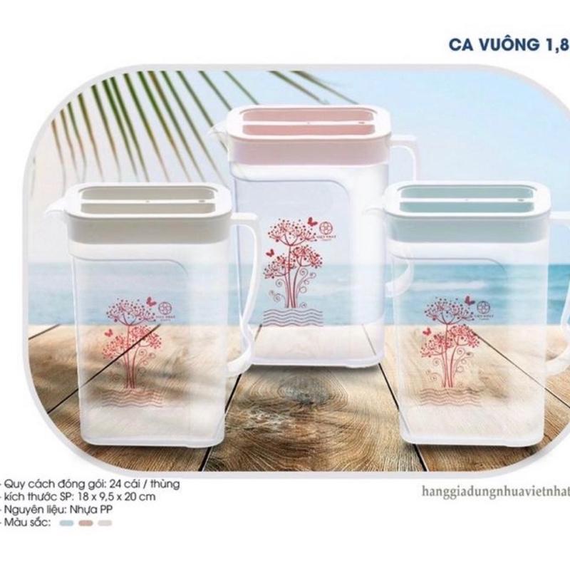 Ca nước vuông nhựa trong 1.8L Việt Nhật 6082