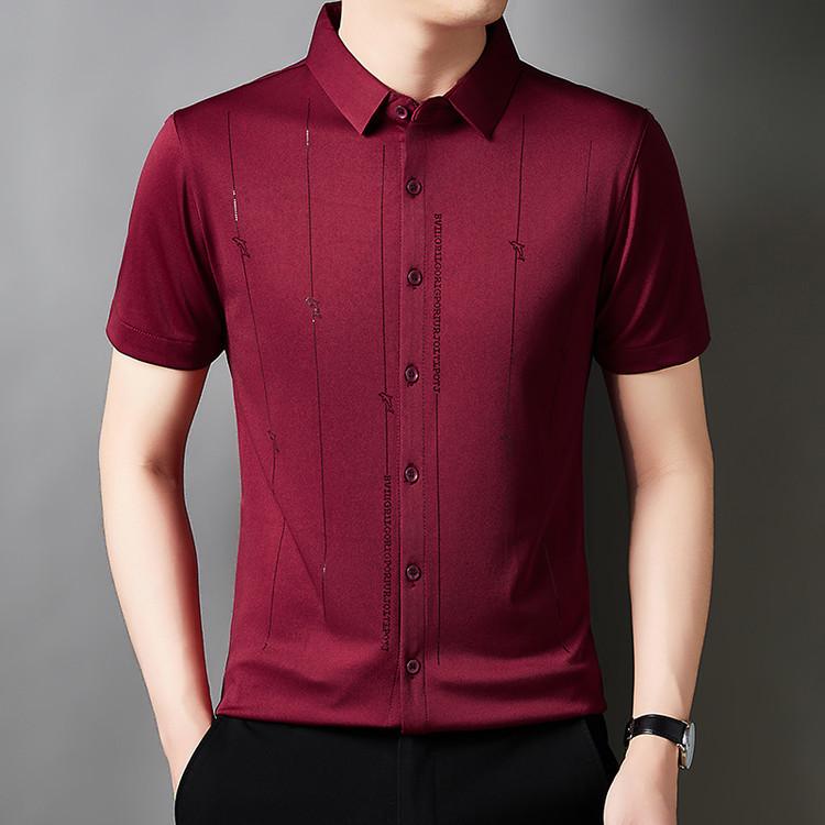 Product Introduction of Men's Casual Polo Shirt Short Sleeve Breathable Easy Versatile Striped Design 14
