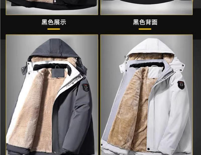 Product Introduction of Warwolf Natural Color Berber Fleece Cotton Coat Men's Winter Coat Fashion Brand Fleece-lined Thickened Casual Hooded down Jacket Men's Women 32