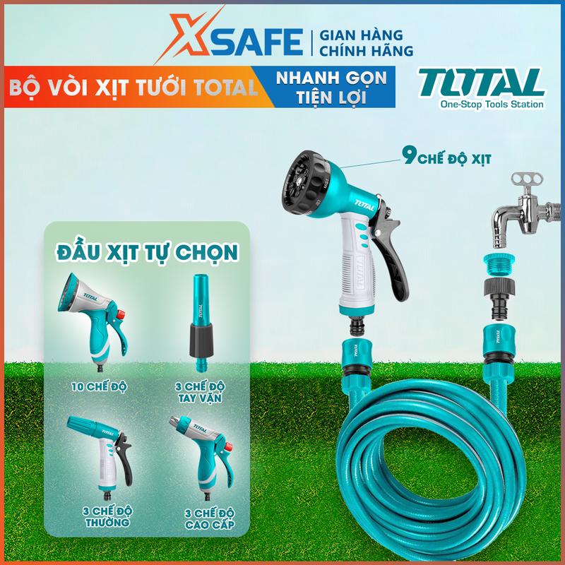 Bộ vòi tưới cây đa năng Total, Bộ ống dây nước xịt rửa gia đình sân vườn ống dài 5, 10, 15, 20 mét