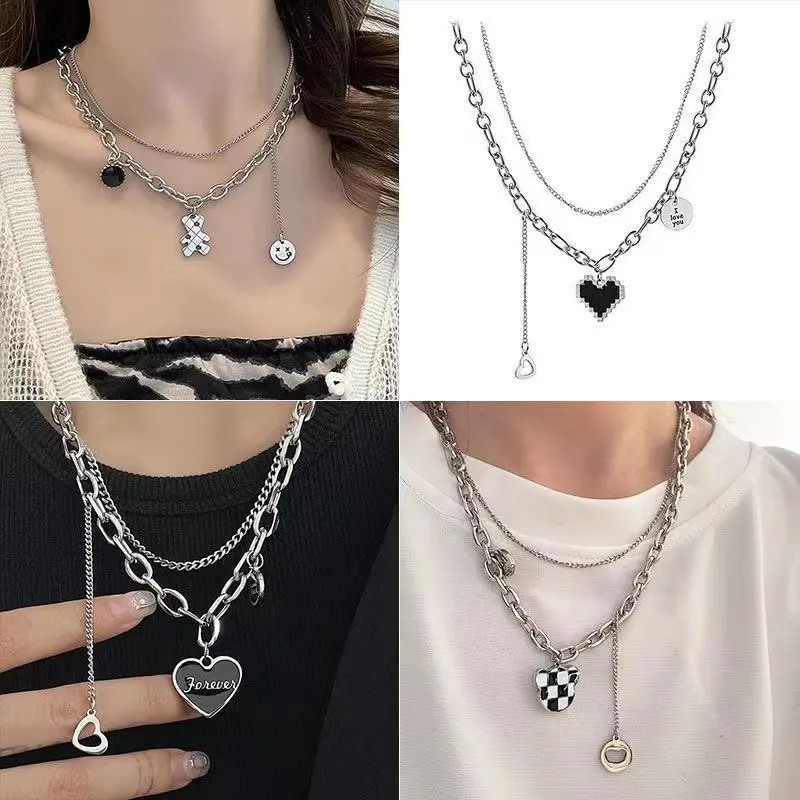 Sweet Cool Girl Necklace for Women Korean Style Ins Trend Niche Design High-end Versatile Sweatshirt Chain Accessory Pearl Choker