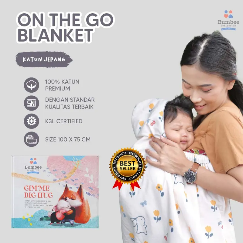[ BUY 1 GET 1 ] Bumbee Collection  - Selimut Bayi On The Go Blanket FREE Box Packaging Exclusive Ready stock 1