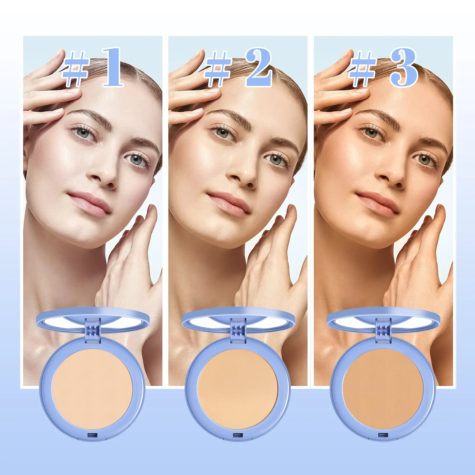 Bedak OUHOE dengan Niacinamide dan Ekstrak Lavender, Tahan Lama dan Tidak Mudah Luntur - Waterproof, Concealer Waterproof Concealer Foundation Powder Makeup Powder