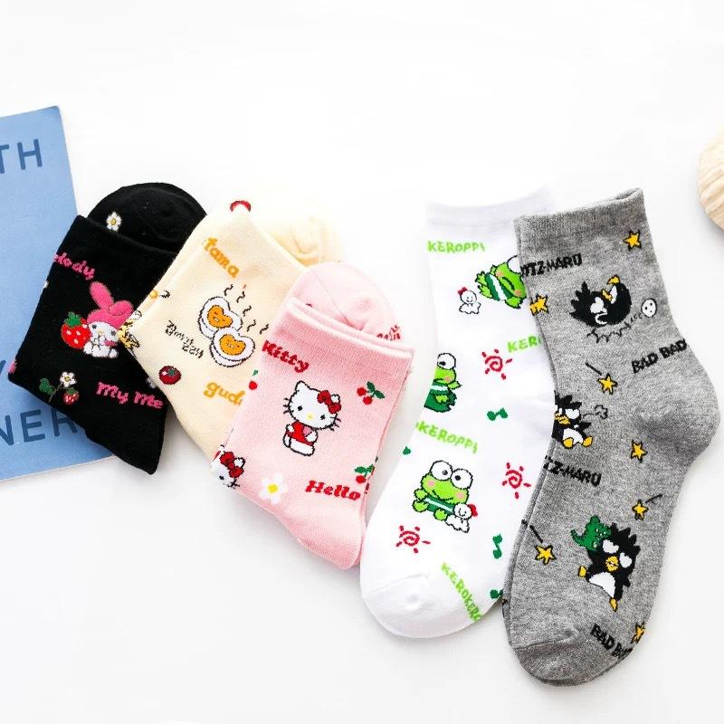 Product Introduction of Tất Phong Cách Nhật Bản, Hàng Mới Về, Tất Jacquard Hoạt Hình Sáng Tạo, Thiết Kế Hoạt Hình Hello Kitty, Dài Giữa Bắp Chân, Dễ Phối Đồ Thích Hợp Cho Phong Cách Đi Học, Tất Nữ 3