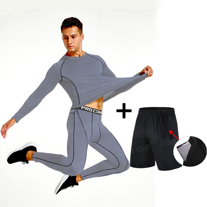 Product Introduction of Sports Fitness Suit Quick Drying Compression Elastic Long Sleeve Summer Long Sleeve Pants Track and Field Training Wear for Men and Women Comfortable, Convenient and Breathable 21