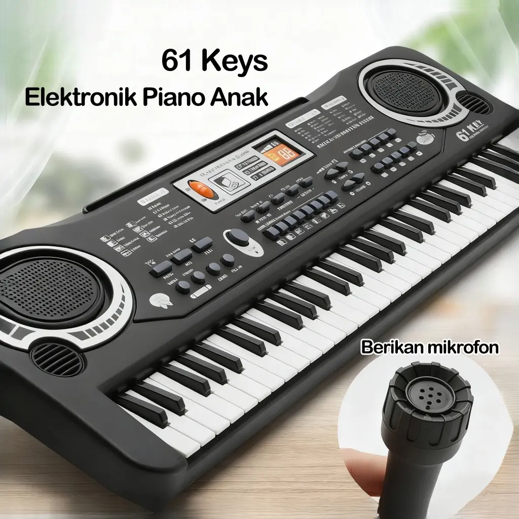 Mainan Piano Anak Elektronik 61 Keys Digital Elektronik Piano Keyboard Mainan Edukasi Awal Untuk Anak Laki-laki Dan Perempuan