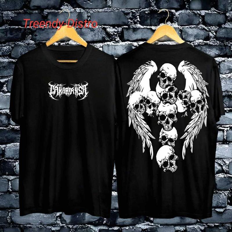 Kaos Premium Pria Tshirt Distro Motif BlackSkull Pakaian Pria / Koas Distro Premium Gaya Liburan 3
