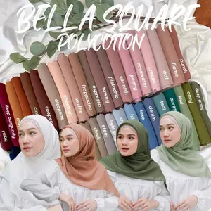 Jilbab Bella Square Kekinian Nyaman Simple Mudah Dibentuk Harga Terjangkau Stok Lengkap Katun Sutra Poliester Sore Hari Santai Pernikahan