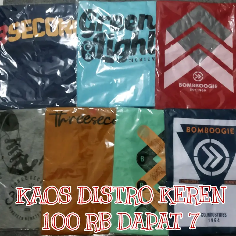 Kaos Distro keren 100 Ribu Dapat 7 0