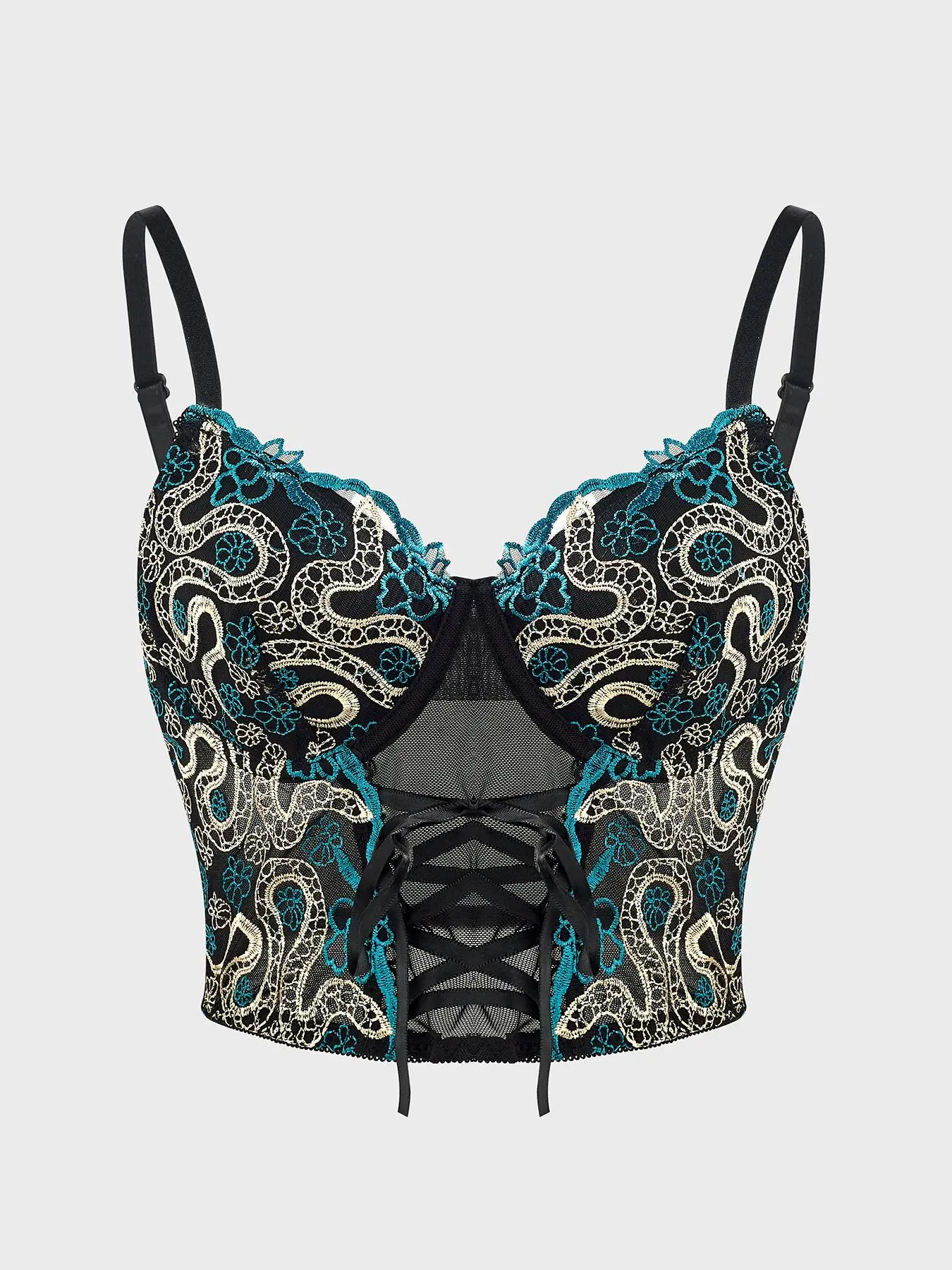 Women's Snake Embroidering Crop Cami Top, Retro Fashion Sleeveless Top, Women's Clothes for Daily Wear
