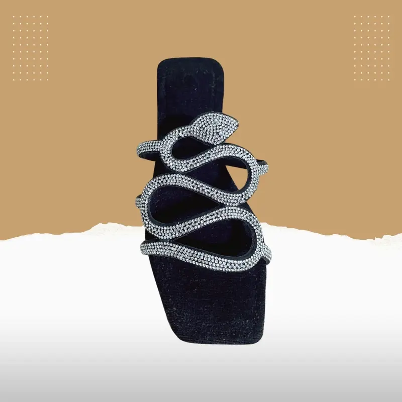 Dép Lê Nữ Mũi Vuông, Quai Đá Rắn, Dế Chống Trơn Trượt DéP GiàY anh88Shoes Hoa Quai Hậu 5