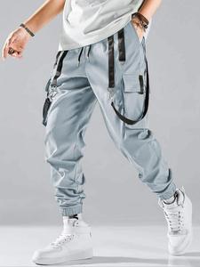 Men's Solid Flap Pocket Drawstring Waist Cargo Pants, Regular Fit Fashion Casual Trousers for Daily Wear, Men's Cargo Pants, Summer Outfits 2024 for Work, Streetwear Pants