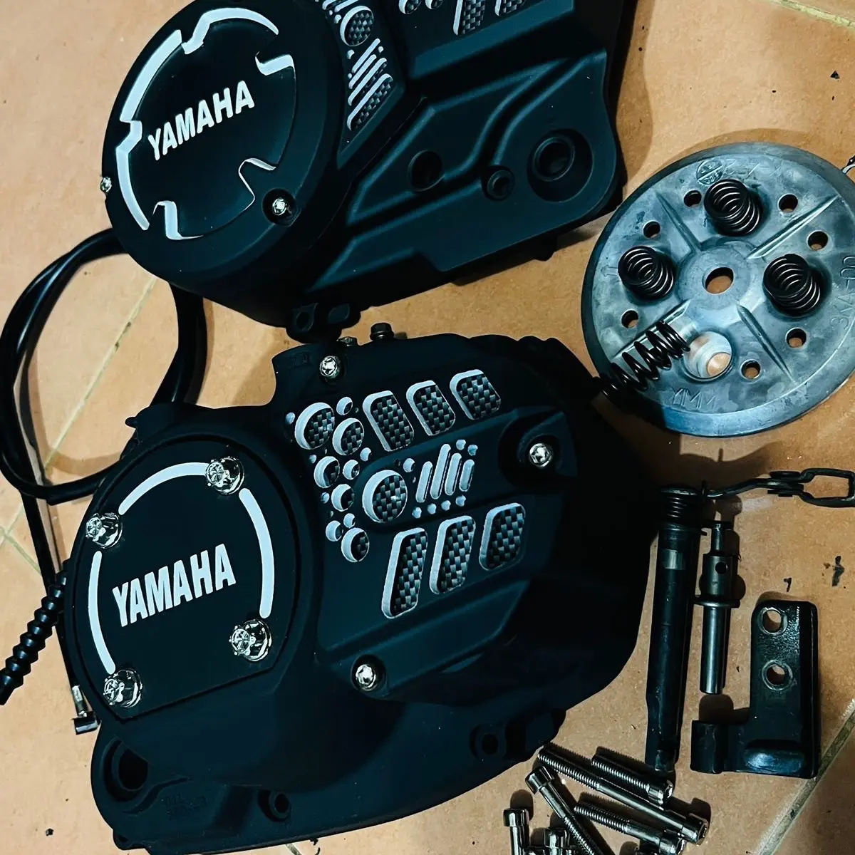 Kopling kanan rx king rx spesial bak kopling kawinan ninja motif ukiran