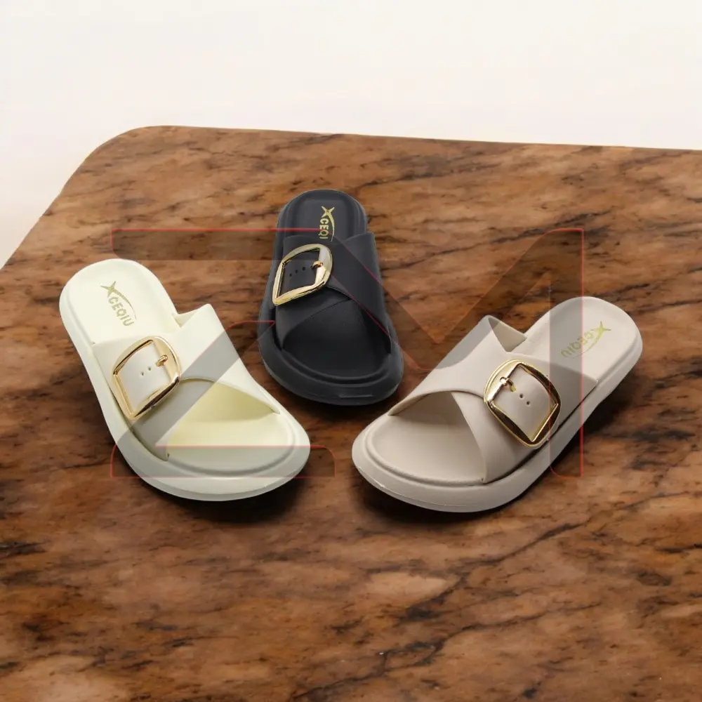 EH-62 |Sandal Slip On Wanita Masa Kini Viral | Sandal Wanita Selop Motif Terbaru | Gesper bisa di Setting Ukurannya