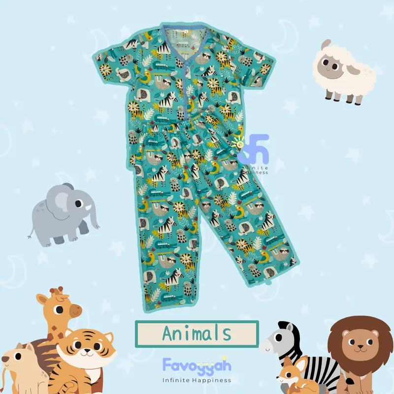 PIYAMA ANAK USIA 2-10 TAHUN MOTIF KARTUN LUCU UNISEX 7