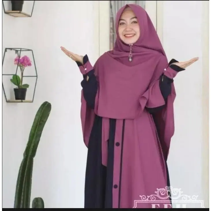 Gamis Syar'i ARUMI Terbaru Terlaris Termurah Bisa Bayar Di Tempat (COD) muslim wanita syari  Dress Pesta  Crinkle  Airflow  Bordir  Remaja  Dewasa  Mewah