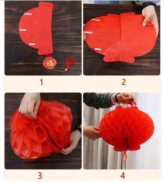 Set 10 đèn lồng đỏ nilon - Đèn lồng trang trí tết, trung thu
