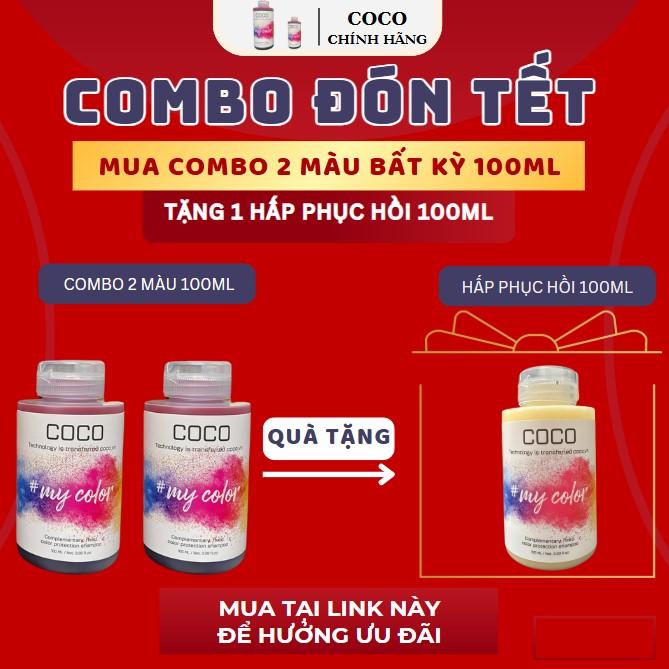 (MUA COMBO TẶNG HẤP) Combo 2 màu Dầu Gội Màu COCO 100ml dành cho các bạn muốn thay đổi màu khác nhau