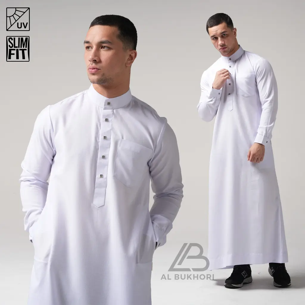 Al Bukhori - Anti UV Jubah Slimfit Gamis Pria Dewasa Thobe Premium Lengan Panjang - Jubah Omar