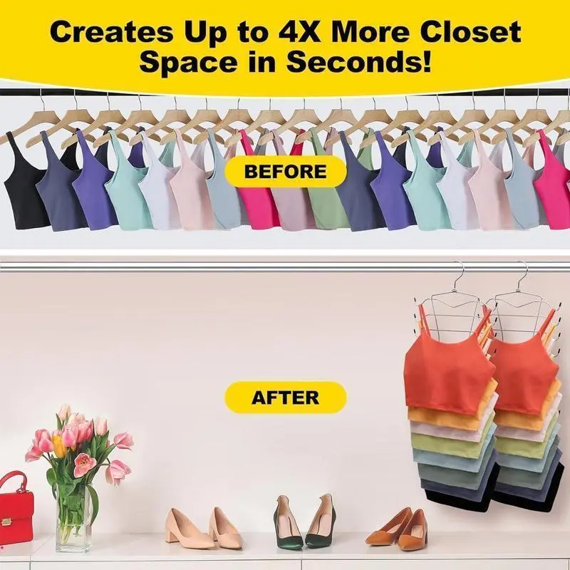 8 Layer Rotating Hanger, 2 Counts Foldable Underwear Hanger, Space Saving Clothes Hanger, Home Organizer for Bedroom, Closet, Wardrobe, Hanging 3