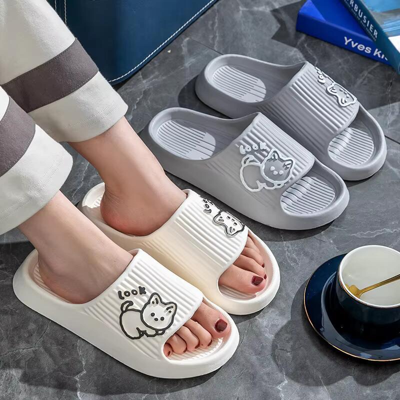 Dép Lê Mùa Hè, Dép Đi Trong Nhà Phòng Tắm, Đế Bằng, Chống Trượt, Thiết Kế Hoạt Hình Gấu, Thích Hợp Đi Biển, Dép Nữ, Dép, Dép, Thích Hợp Sử Dụng Trong Nhà Và Ngoài Trời, 2023 DéP Slipper Women Có Quai Hoa 2