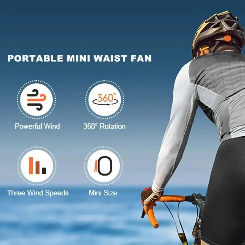 Portable Mini Clip-on Fan, USB Rechargeable Fan with 3 Speed Settings, Ergonomic & Easy-to-carry Personal Cooling Device for Multi-position Cooling 5