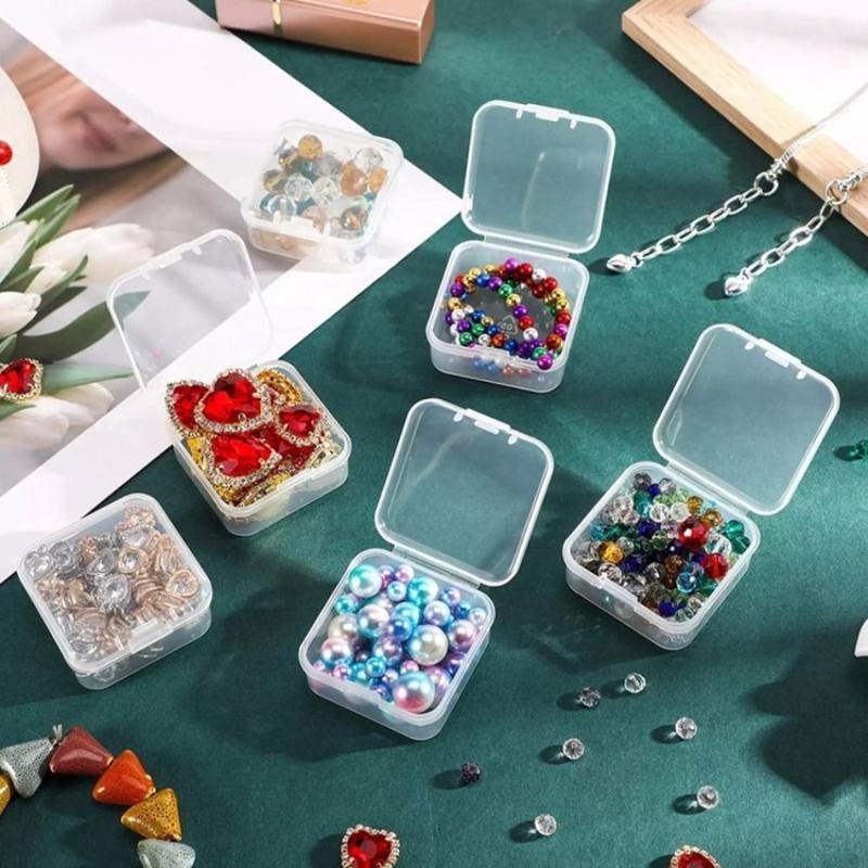 New PP Square Storage Box Multi Sizes Dustproof Earring Storage ...