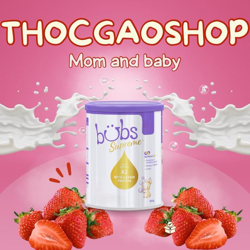Sữa bột Bubs S U P màu tím lon 800gr hàng Úc hương vị thơm ngon