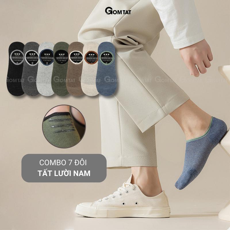 Combo 7 đôi tất lười nam chống tuột gót GOMTAT vớ lười nam đi giày lười chất liệu cotton cao cấp Menswear - MIA-CB7