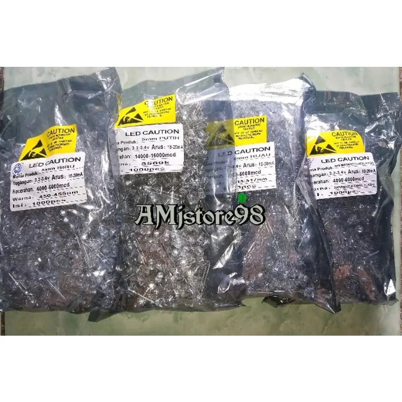 1000 pcs led 5mm Biru Hijau