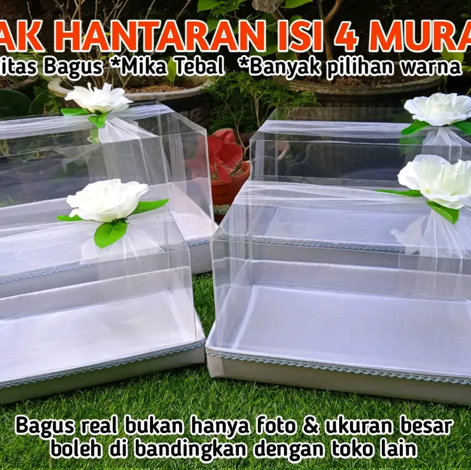 Kotak hantaran seserahan mika set isi 4 Box mahar pernikahan hampers  lamaran