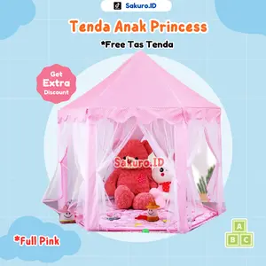 Tenda Anak Mainan Model Princes Istana Lucu Ukuran Jumbo Tirai Kelambu