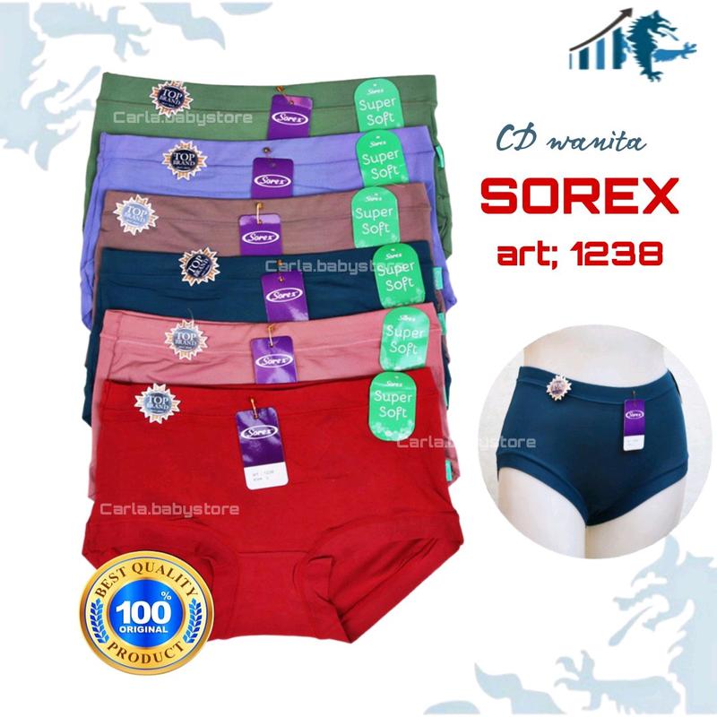 grosir [12pcs] CD sorex 1238 super soft m-QL / celana dalam wanita sorex 1238 / CD perempuan sorex 1238 Maxi bahan Katun Nyaman di pakai 1