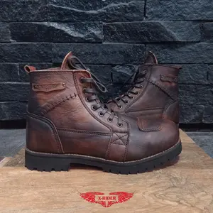 Xrider Ironclad Safety Boots Fashion Riding Kulit Sapi Asli Size 38-47 - 38