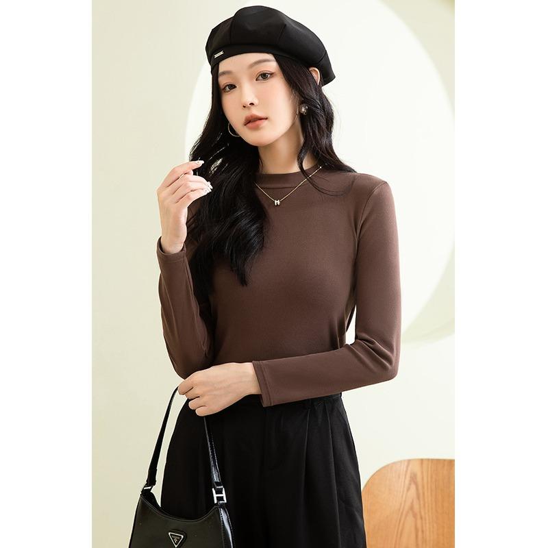 Product Introduction of Women's Autumn and Winter Bottoming Shirt Half Turtleneck Fashionable Inner Wear Solid Color Long Sleeve Thick Warm Underwear 11