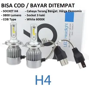 BISA COD Lampu Mobil Headlight LED H4 COB 3800 36W Lumens 2 PCS Lampu Depan Mobil Pencahayaan Utama Pada Mobil Bagian Depan. Lampu Malam Car