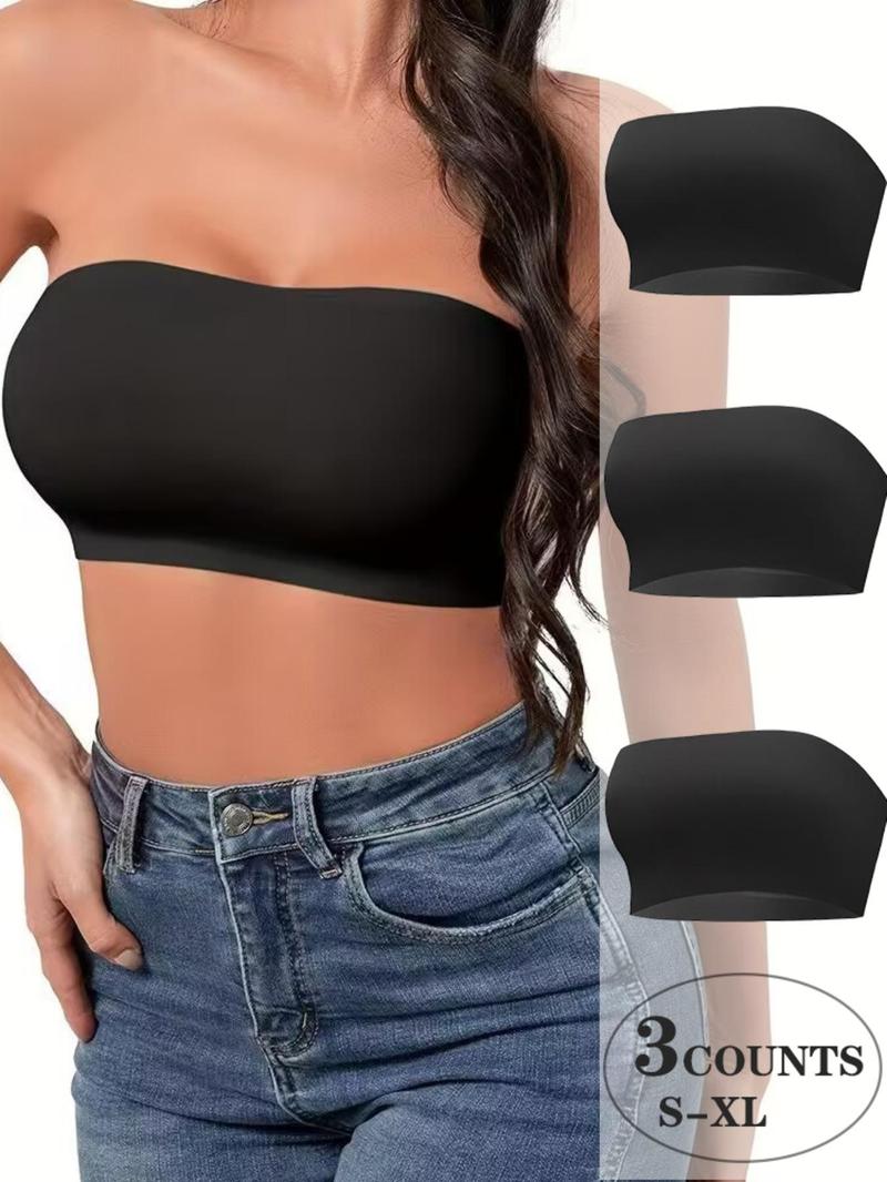 Product Introduction of Women's Solid Wireless Strapless Bandeau Bra, Soft Comfortable Breathable Bra, Women's Lingerie for All Seasons 1
