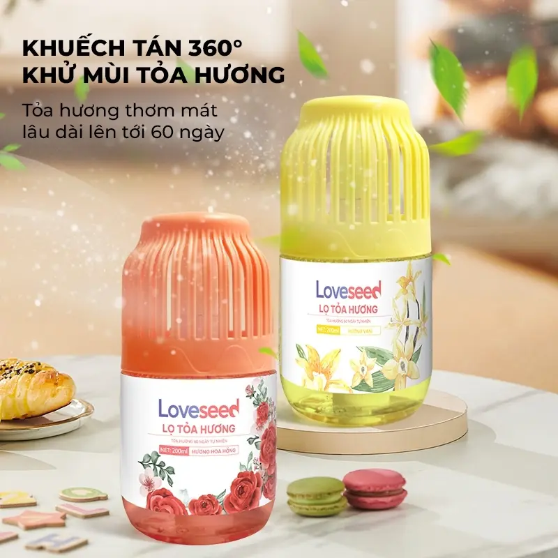 Lọ tỏa hương thơm DREAMOFLOVE, Sáp thơm phòng khử mùi cho phòng ngủ, Lọ tinh dầu thơm phòng khuếch tán hương thơm. 1
