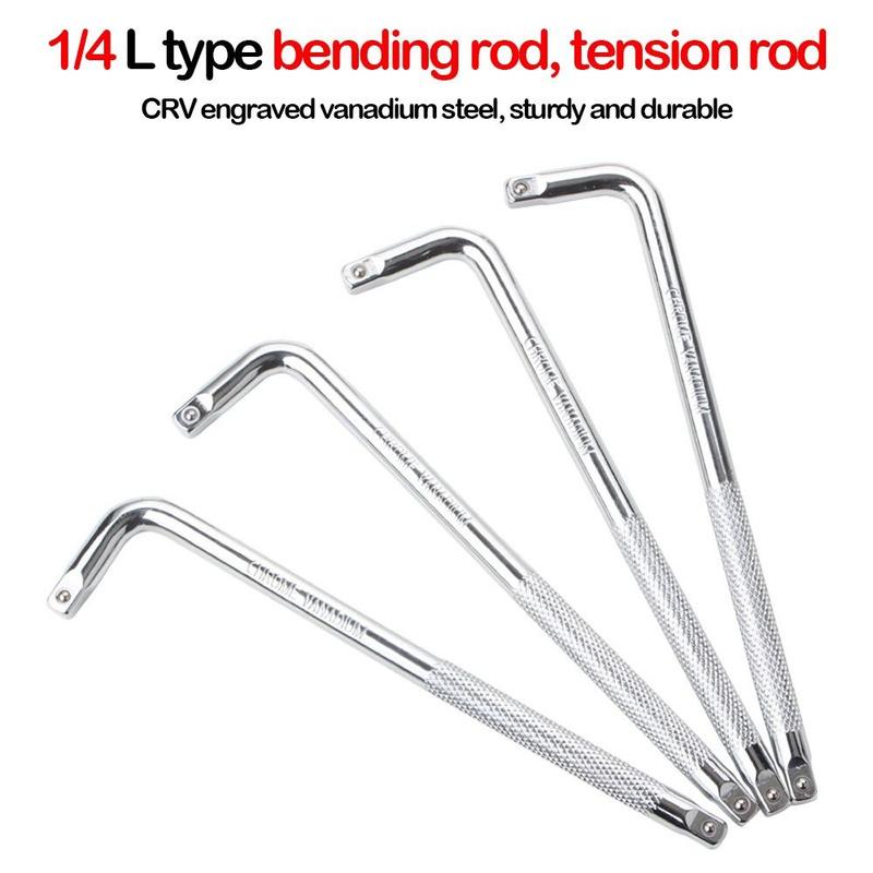 Product Introduction of High Hardness 1/4" L-shaped Wrench Hand Tool Square Interface Socket Wrench High Torque L-shaped Spanner Mechanical Maintenance 18