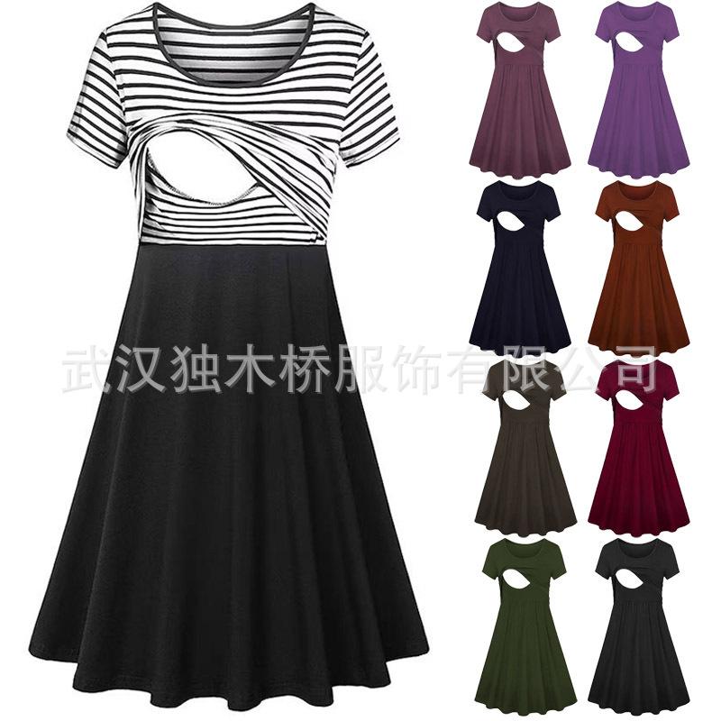 Product Introduction of Trendy Maternity Dresses for Spring/Summer 2025 Stylish Nursing Dresses for New Moms Comfortable and Fashionable maternity hospital sleepwear preggy  outfits breastfeeding  dress maternity  dress  plus  size damit  pang  binyag  ni  mommy 1