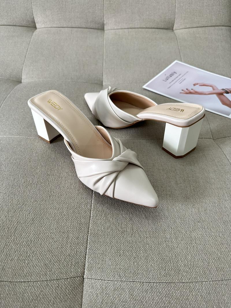 Product Introduction of [Hình thật]Dép nữ đế cao tôn dáng, Dép sục cao gót 7 phân dép nữ hottrend 2023 WD2316 Shoes GiàY DéP đế Cao Su Len 26