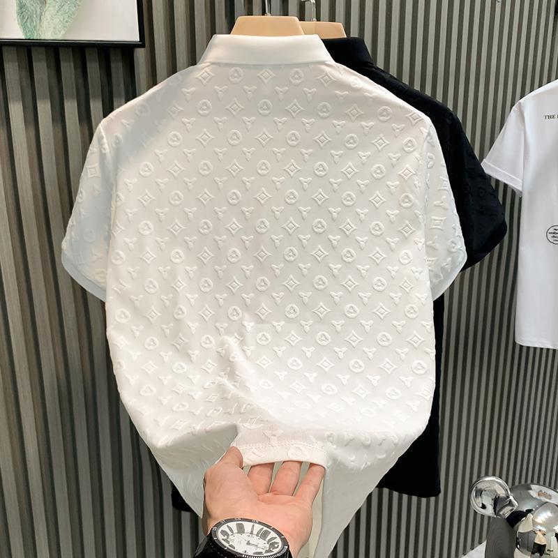 Áo Polo Thường Ngày Jacquard ngắn Tay Thời Trang Sang Trọng Giá Cả Phải Chăng Dành Cho Nam Giới, Hàng Mới Về, Thoải Mái Và Thoáng Khí, Thích Hợp Cho Giới Trẻ, Ve Áo, Áo Thun Tay Lửng Áo, Mùa Hè 2025 4