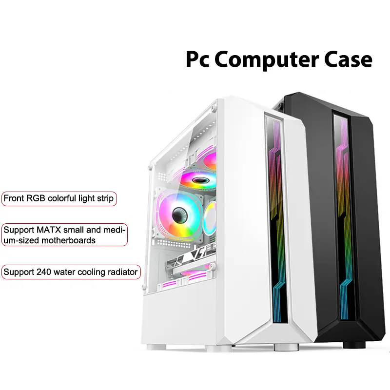 Sarung PC, Sarung Menara Casis Utama Komputer Desktop Lutsinar, Untuk Papan Induk M-ATX MINI-ITX, Kipas 240mm, Sesuai untuk Casis Komputer Pejabat