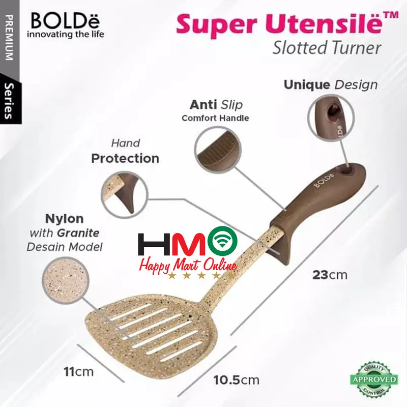 Bolde Super Utensile Sutil Lubang Spatula Sodet Granite Slotted Turner 1