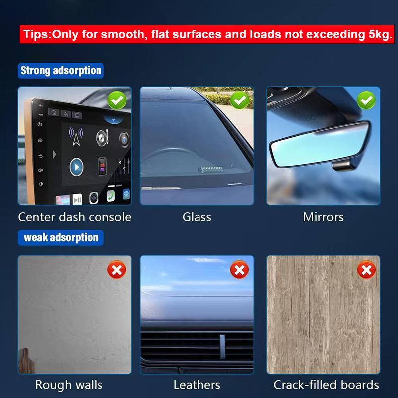 Double Side Automatic Phone Mount for Car/Mirror/Gym, Hands-Free Vacuum Cell Phone Holder, Phone Accessories for Video Recording 2