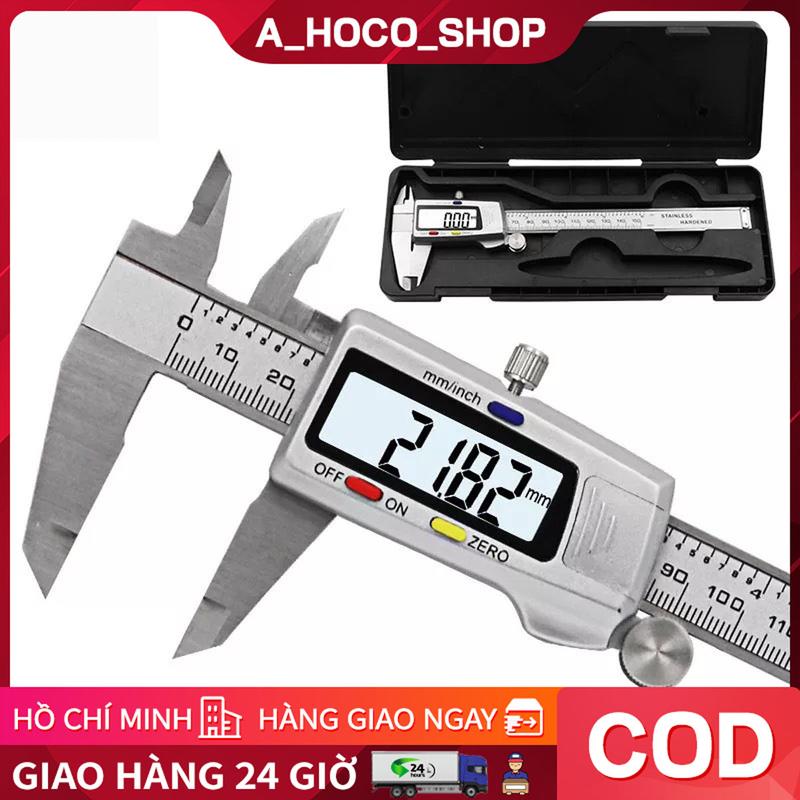 Monqiqi Thước kẹp điện tử 150mm thép hợp kim không rỉ màn hình LCD