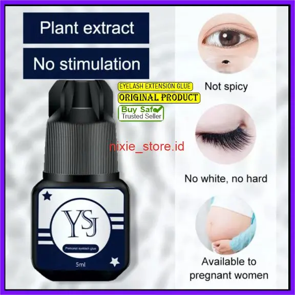 YSJ Lem Eyelash Extension Glue 5 ml Tidak Perih Tahan Lama 2-4 Minggu Tidak Berbau Cocok untuk Mata Terbuka Original Lem Bulumata