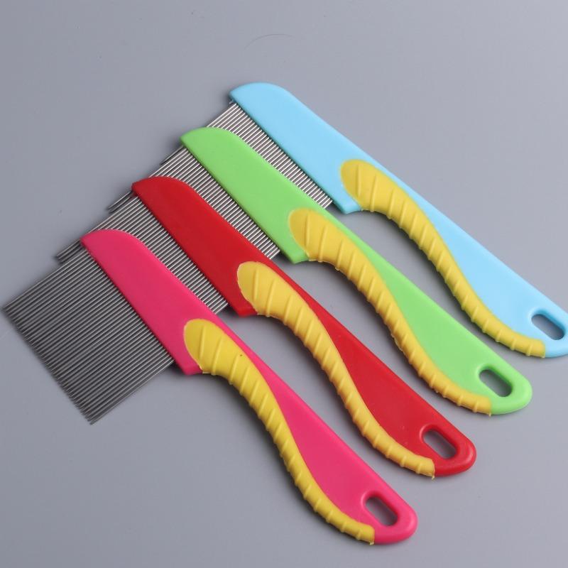 Lược Chấy Rận Bằng Thép Không Gỉ 1 / 2 / 4 Cái, Để Loại Bỏ Trứng Côn Trùng, Lược Chải Lông Cho Thú Cưng, Thích Hợp Để Loại Bỏ Chấy Răng, Dùng Để Làm Đẹp, Mở Nút Thắt Cho Thú Cưng comb