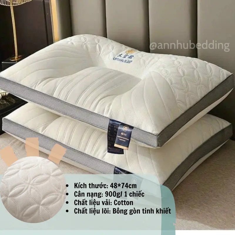 Gối Công Thái Học Kim Cương Kích Thước 48*74cm An Như Bedding 1