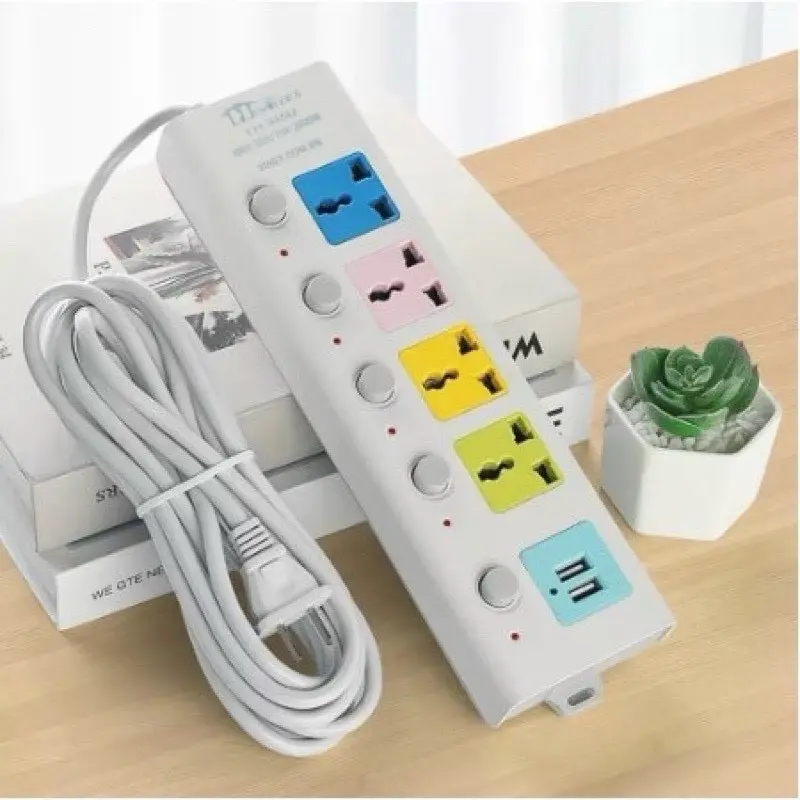 Ổ Cắm Điện USB Đa Năng Cao Cấp Chống Giật Dây Dài 2m Và 4m 2 Cổng Cắm USB Có Chốt An Toàn Tiện Dụng OD01 1